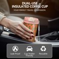 thumbnail image 5 of 18oz Double Drinking Coffee Mug – Vacuum Insulated Stainless Steel Travel Cup with Leakproof Lid, 316 Steel Thermos Tumbler for Hot & Cold Beverages, 5 of 7