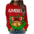thumbnail image 4 of Pntutb Mujeres Camisas navideñas Impreso Manga larga Cuello redondo Sudadera ligera Pullover Gráfico Cómodo tops Pntutb Pntutb-87, 4 of 6