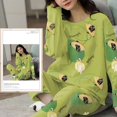 thumbnail image 1 of Pijamas de poliéster con lunares para mujer, ropa de dormir de manga larga, conjuntos de ropa para el hogar, ropa de dormir informal de dibujos animados, talla 5XL, primavera y otoño, 1 of 4