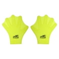 thumbnail image 1 of Uxcell 7 x 6 Inch Silicone Swimming Gloves, Webbed Swim Gloves for Aquatic Training, Yellow, 1 of 7