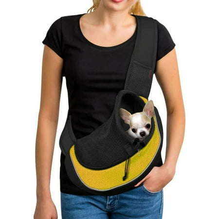 Pet Dog Sling Carrier Large Pocket Adjust Strap Design Breathable Mesh Travel Safe Sling Bag Carrier for Dogs Cats