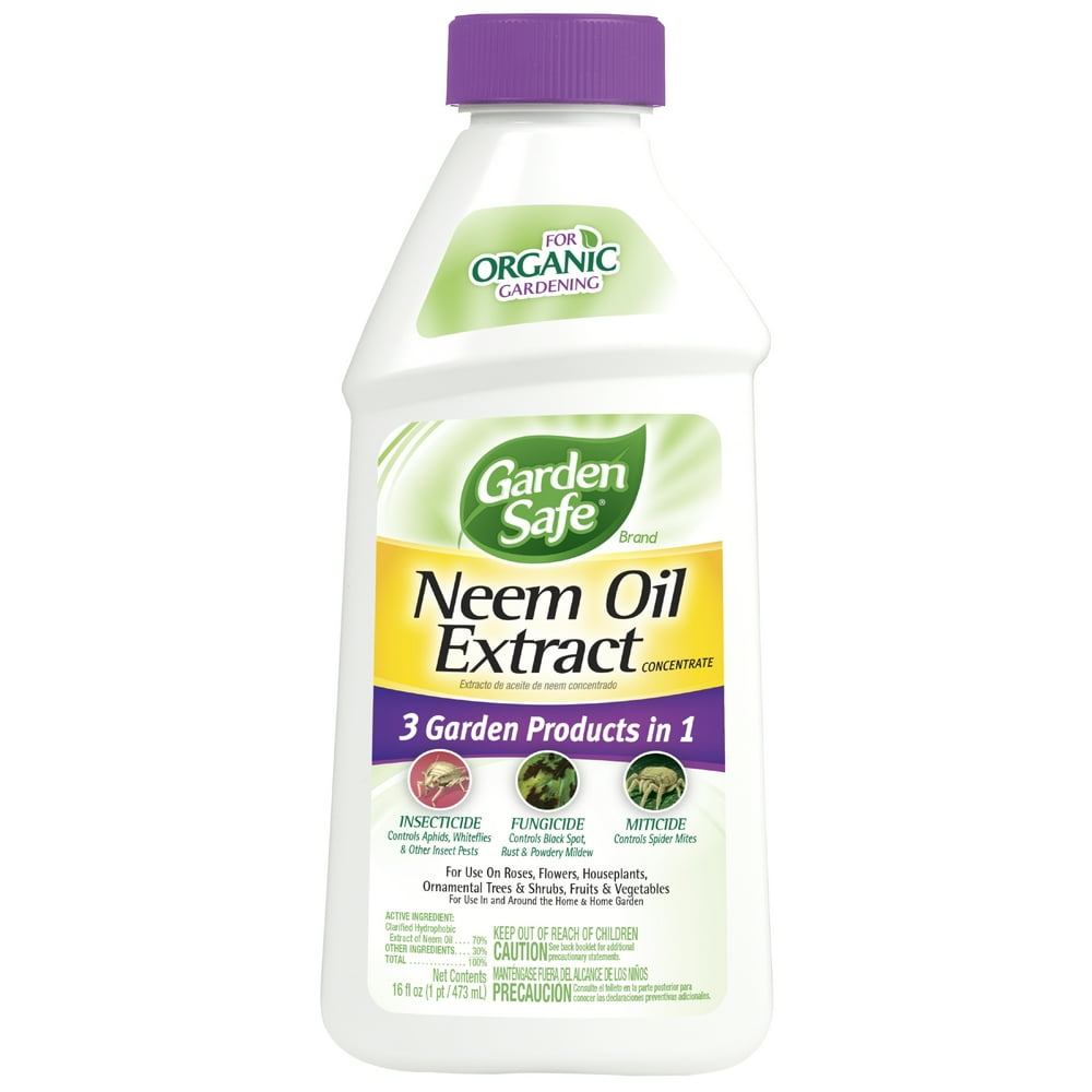 Garden Safe Neem Oil Extract Concentrate, 3In1 Insecticide, Fungicide, and Miticide, 16 Ounces