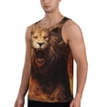 thumbnail image 2 of Logiee Cool Fire Lion Print Men's Workout Tank Top,Quick Dry Workout Tank Top,Gym Muscle Tee,Fitness Bodybuilding Sleeveless T Shirt-Medium, 2 of 7