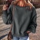 thumbnail image 5 of Suéter de Cuello Redondo para Mujer, Holgado, de Lana de Cordero, Informal, Versátil, de Larga, para Otoño e Invierno. Gris L, 5 of 8
