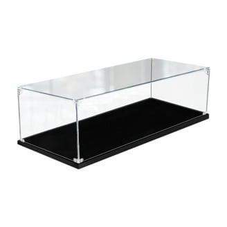 4 Pack Extra Large 4 Tiers 15.7"X11.8"X9.8" Clear Acrylic Organizer Box Display Case Plastic Holder Magnetic Door 3 Division Boards Figures Books Hand