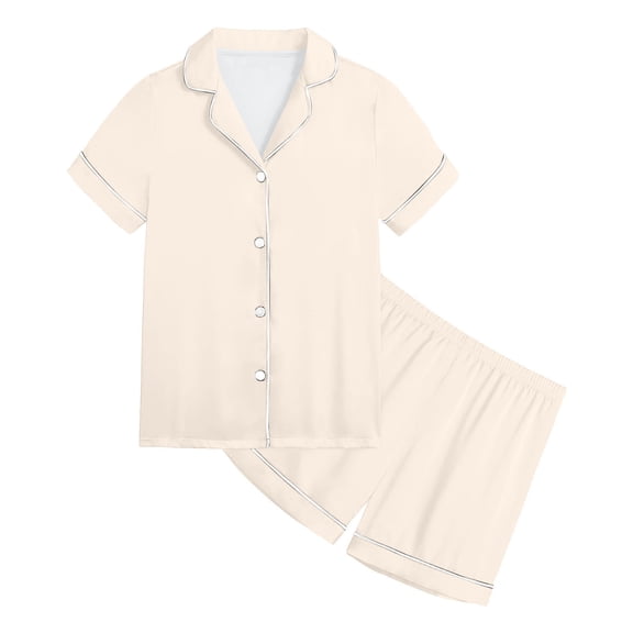 BOOMNY Child Girls Pajamas Sets 2 Peice Soft Short Sleeve Buttons Sleepwear Tops Shorts Pjs Set for Kids Cozy Loungewear Homewear