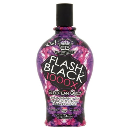 Home Tanning Bed - European Gold Flash Black 1000X Indoor Tanning Lotion, 12 fl oz