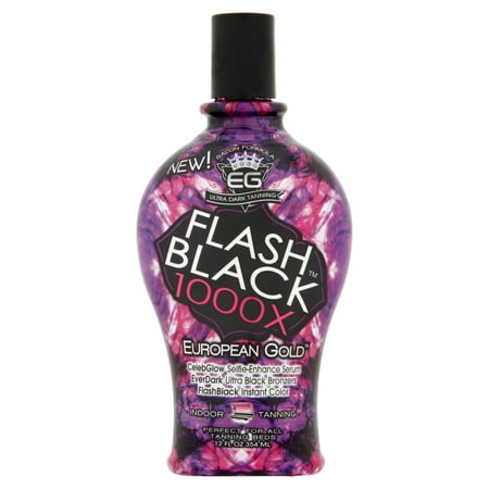 European Gold Flash Black 1000X Indoor Tanning Lotion, 12 fl (Best Outdoor Tanning Lotion To Get Dark Fast)