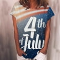 thumbnail image 2 of USSUMA USA Flag Print T-Shirts for Women Trendy Short Sleeve 4th of july Independence Day Dressy Blouse Casual Tops Summer Crewneck Women's Tunics Plus Size Shirt 2022, 2 of 5