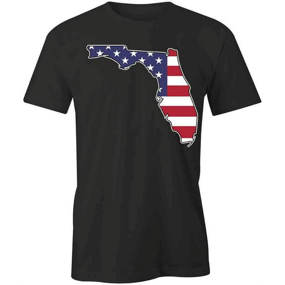 Florida American Flag T-Shirt | Patriotic American Black Tee Gift