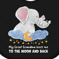 thumbnail image 4 of Inktastic My Great Grandma Loves Me to the Moon and Back Elephant Boys or Girls Baby Bib, 4 of 4