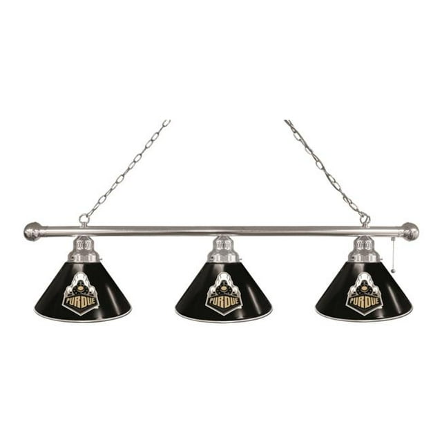 Holland Bar Stool BL3CHPurdue Purdue Boilermakers 3 Shade Pool Billiard Light, Chrome