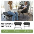 thumbnail image 5 of RADIATA Patio Egg Chair with Foot Rest, Oversized Rattan Egg Shaped Chair with Cushion, 440lbs Weight Capacity for Indoor Outdoor Patio Balcony, Dark Gray, 5 of 8