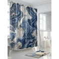 thumbnail image 3 of Impressionist Style Shower Curtain, Gray Blue Swirling Line Waterproof Shower Curtain Set with 12 Hooks Lightweight Washable Fabric Shower Curtains for Bathroom 72x72 Inches, 3 of 6
