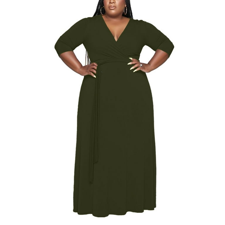 Army green shop plus size dress