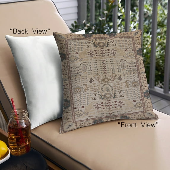 Ahgly Company Outdoor Square Mid-Century Modern Throw Pillow, 18 inch by 18 inch