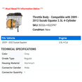 thumbnail image 2 of Throttle Body - Compatible with 2009 - 2012 Suzuki Equator 2.5L 4-Cylinder - Spectra Premium, 2 of 2
