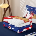 thumbnail image 5 of Homewish Boys Ball Games Zipper Twin Comforter Sets with Fitted Sheet and 2 Pillowcases,Ice Cream Baseball P Alphabet Zipper Bedding Set For Kids Teens,Navy Blue Reversible,4 Pieces, 5 of 7