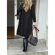 thumbnail image 5 of Abrigo de Invierno de Mezcla de Lana con Cuello de Solapa con Muesca y Doble Botonadura para Mujer. Negro M, 5 of 6