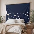 thumbnail image 3 of Modern Tapestry for Bedroom Wall Hanging Tapestry, Japanese Style Minimalist Moon Stars Blue Ceiling Backdrop Tapestries Poster Blanket Wall Decor for Teens Room Living Room Dorm 59" x 90", 3 of 8