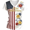 thumbnail image 4 of HOWPAY 250 Anniversary USA Shirt Women Independence Day Pullover 1776-2026 Commemorative Short Sleeve V Neck Patriotic Casual T-Shirt White XXL, 4 of 4