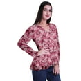 thumbnail image 3 of Moomaya Empire Waist Top Printed Dress V-Neck Full Sleeve Tunic Peplum Top For Women, 3 of 6