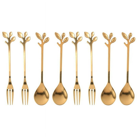 Tableware Coffee Spoon Fork,8 Pack(4 Spoons 4 Forks) Little Demitasse Espresso Spoon