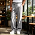 thumbnail image 5 of Leidass Baggy Sweatpants Straight Leg Open Bottom Sweatpants with Pockets Loose Fit Elastic Waist Sweat Pants Light Gray S, 5 of 8