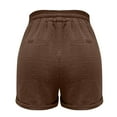 thumbnail image 5 of Duoif Womens Elastic Waist Drawstring Shorts Beach Shorts Lightweight Athletic Shorts Comfy Short Pants with Pockets Soft Workout Running Shorts for Gym, Brown, L, 5 of 5