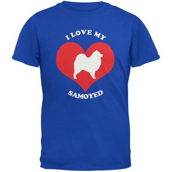 Valentines I Love My Samoyed Royal Adult T-Shirt - 2X-Large