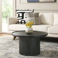 thumbnail image 2 of SAFAVIEH Devin Rustic Round Wood Coffee Table, Black With White Wash Distressing, 2 of 8