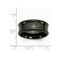 thumbnail image 2 of Bague Alliance pour Homme en Titane 9 mm Concave Noir Poli, 2 of 5