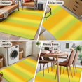 thumbnail image 6 of Green Yellow Gradient Washable Area Rugs 4'x6', Minimalist Art Ombre Striped Texture Low Pile Throw Living Room Rug Non-Slip Sturdy Edge Binding Carpet for Indoor Entryway Bedside Kitchen, 6 of 9