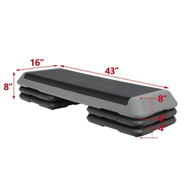 SPORFIT 43" Adjustable Aerobic Step Platform - 4"/6"/8" Height, 550 Lbs Capacity, Non-Slip Surface For Home Gym & Fitness