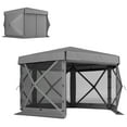 thumbnail image 2 of Outsunny 12' x 12' Hexagonal Pop Up Gazebo with 5 Sidewalls, Portable Outdoor Canopy, Dark Gray, 2 of 9