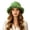 Green, variant on Straw Bucket Hats for Woman Elegant Wide Brim Sun Hat with Dip-Dye and Lace Ruffle, Handmade Visor for Beach, Travel and Outdoor Events