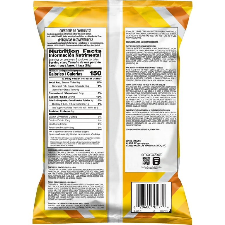 Sabritas Fiesta Mix, 6 oz Snacks Bag