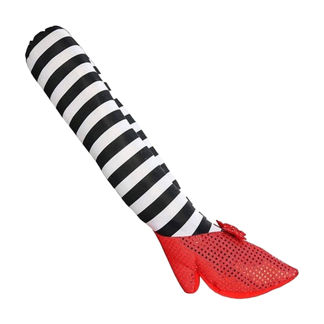 Décorations d'Halloween Jambes de Sorcière Taille Réelle - Piquets de Jardin Extérieur 14.96 Pouces avec Chaussures Rouges et Bas Rayés - Jambes de Sorcière Drôles pour Décorations de Fête Intérieure Extérieure