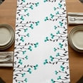thumbnail image 5 of Teal Green Floral 120 Inch Table Runner, Abstract Botanical Flower Leaf Artwork Farmhouse Dresser Scarf Cotton & Linen Tablerunner for Dining/Kitchen Island/Holiday Party Décor 13" x 120", 5 of 9