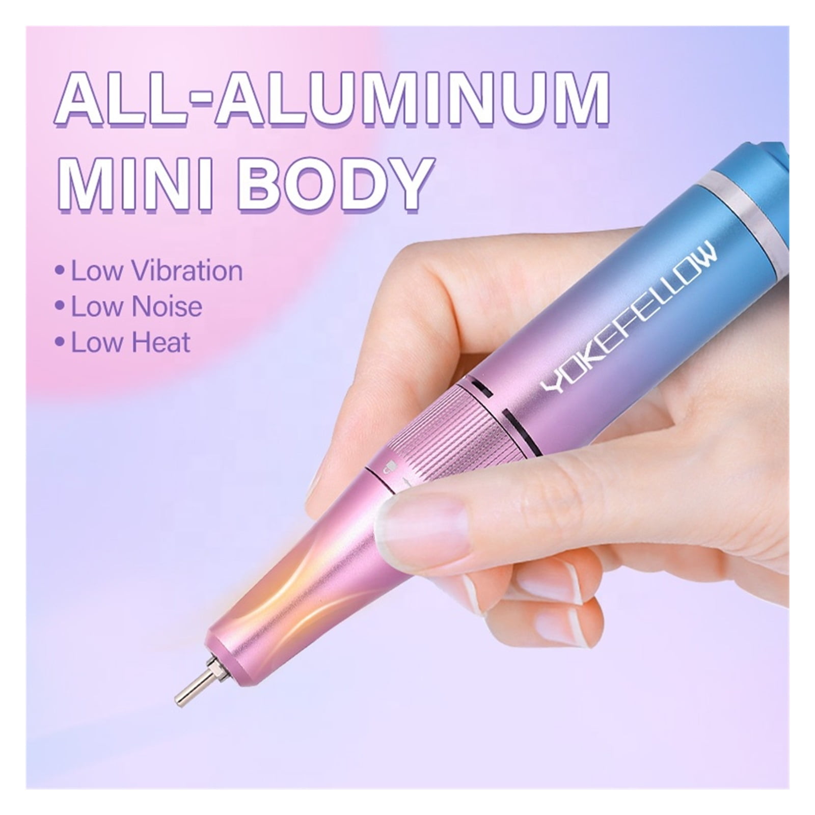Portable Electric 40000RPM Rechargeable Nail File Beauty Salon Tool Manicure Machine Nail Polisher Drill ,Low Noise