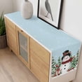 thumbnail image 4 of Blue Christmas Table Runner 70 Inches Long Farmhouse Dress Scarves, Xmas Trees Snowman Snowflake Birds Watercolor Dining Tablerunner for Coffee Table/Kitchen Island/Party Décor, 13" x 70", 4 of 8