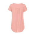 thumbnail image 4 of DondPO Tshirts for Women,Short Sleeve Shirts Top T-Shirt For Women Short Sleeve Outdoor Loose Causal T-shirt V Neck T Shirts,Basic Tees, Items,Pink XXL, 4 of 6