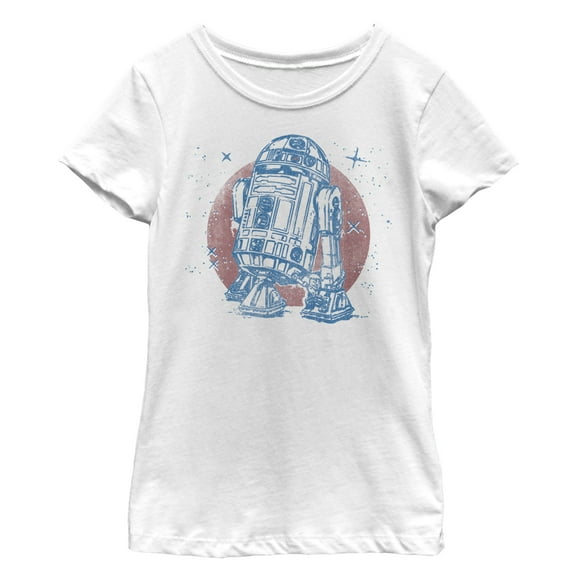 Girl's Star Wars R2-D2 Sparkle  Graphic Tee White X Small