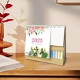 thumbnail image 5 of Flowers Desk Calendar 2025, Floral Desk Calendar with Sticky Notes, Stand Up Desktop Calendar, Monthly Weekly Daily Planner Small Desk Calendar for Home, Dormitory, Table, 5 of 7