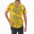thumbnail image 4 of Mens Fashion Casual Buttons Maple Leaf Print Turndown Short Sleeve Shirt, 4 of 5