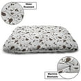 thumbnail image 3 of Birds Pet Bed, Tweeting Little Sparrows Perching on Spriggy Twigs Vintage Pattern, Chew Resistant Pad for Dogs and Cats Cushion with Removable Cover, 24" x 39", Seal Brown and Pale Grey, by Ambesonne, 3 of 4