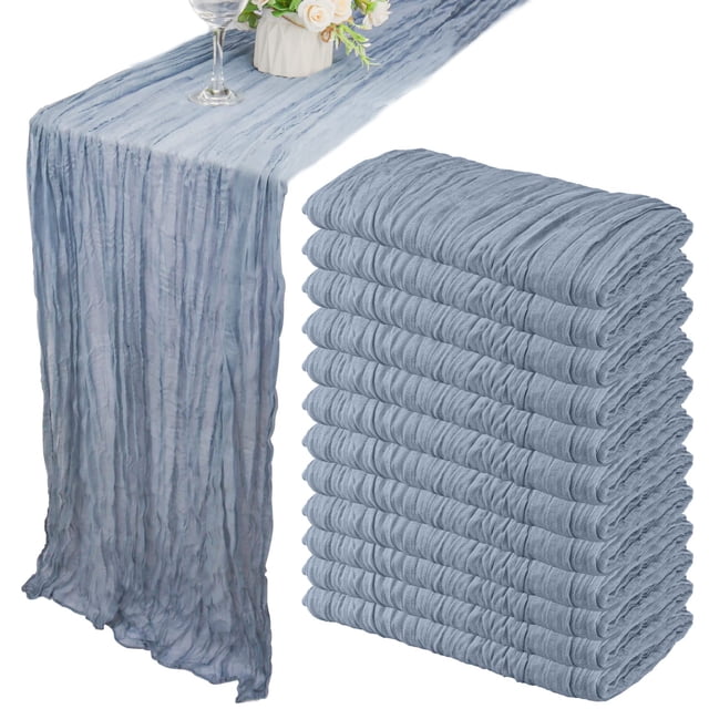 Estopilla Table Runner Fivenl de 10 pies, color azul empolvado (paquete de 12)