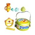 thumbnail image 4 of Juguetes de tambor musicales,Juguetes de tambor musical para el aprendizaje de la educación temprana,Juego de instrumentos musicales de percusión portátil,Juguetes de sonido verde, 4 of 9