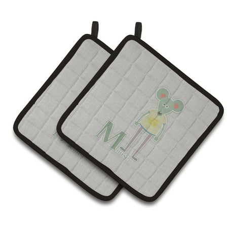 

Caroline s Treasures Alphabet M for Mouse Pair of Pot Holders