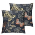 thumbnail image 2 of Awypu Ginkgo Leaves,Vintage Floral Throw Pillow Covers Decorative Square Pillowcase Cushion Covers for Sofa Couch Living Room Bedroom,2 Pcs White, 2 of 6